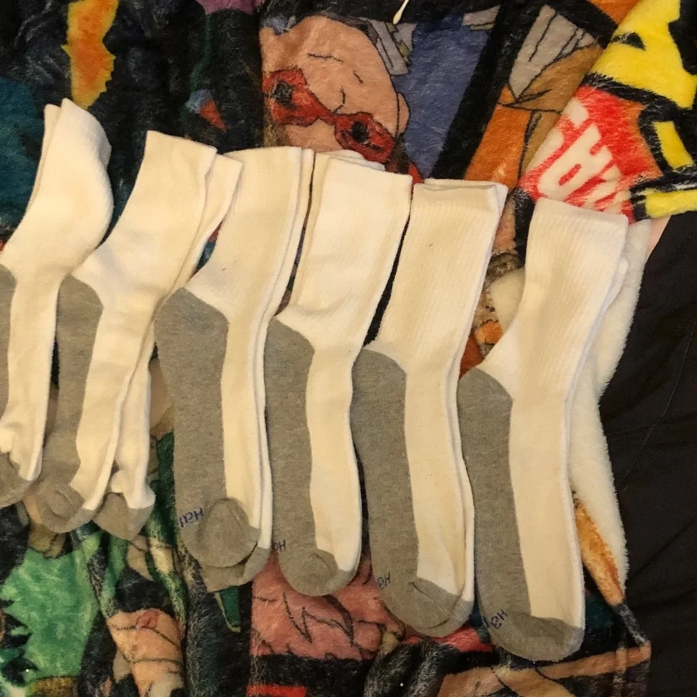 Boys  Performance Crew Socks - White/Grey - Pack